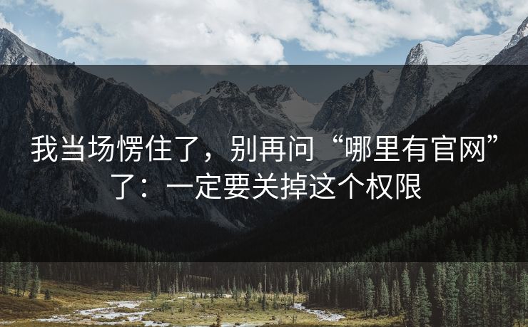 我当场愣住了，别再问“哪里有官网”了：一定要关掉这个权限